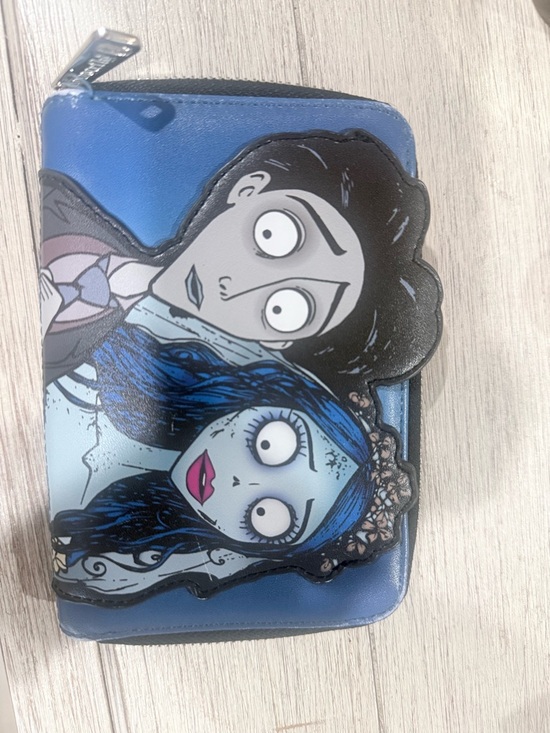 Spencer's Accessories - Spencer's Blue & Black Tim Burton Style Corpse Bride Zip Card Holder